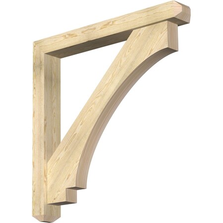 Ekena Millwork Imperial Craftsman Rough Sawn Bracket w/ Offset Brace, Douglas Fir, 6"W x 46"D x 46"H BKT0604X46X46IMP04RDF